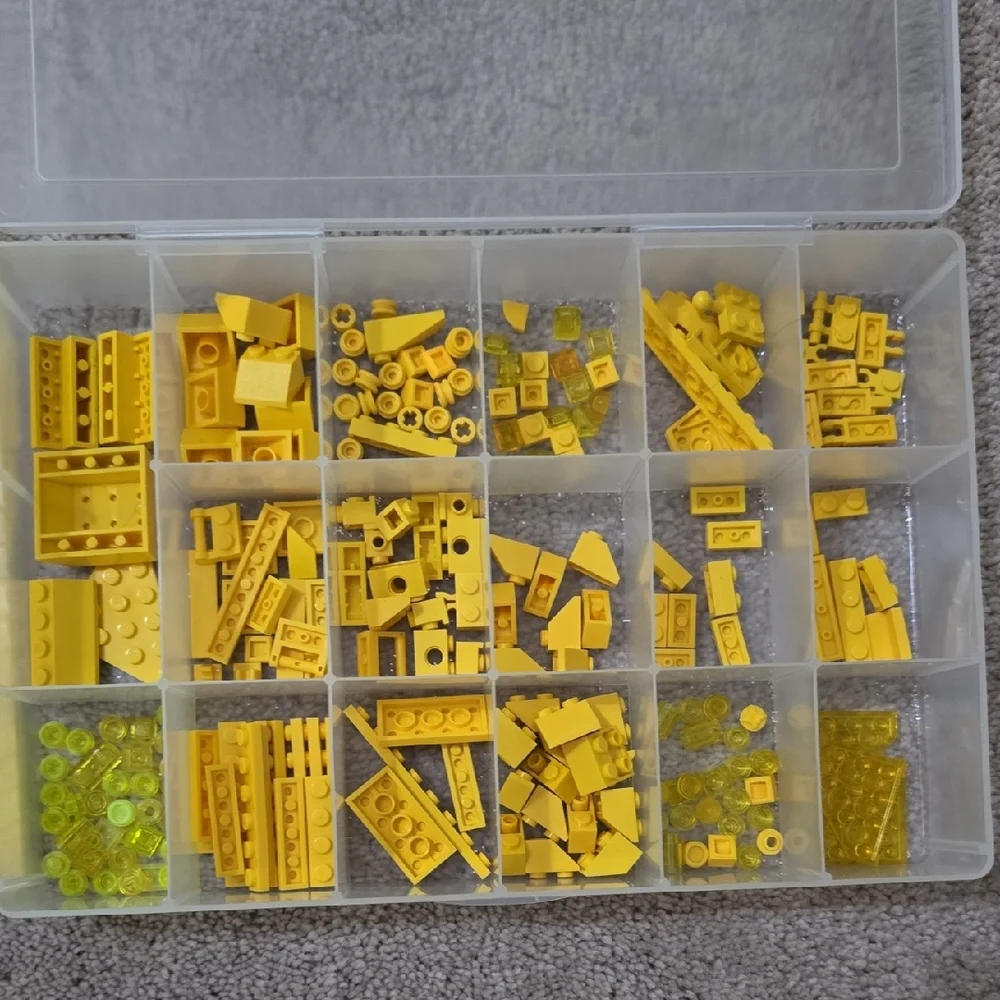LEGO Bundle of Yellow Building Blocks with Container